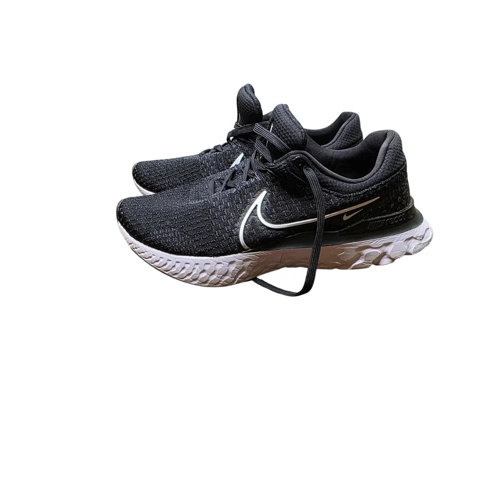 Nike React Infinity Run Flyknit 3 FK Size 9 Black White Running Women Shoe Sneak